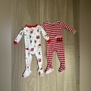 Carter's Red and White Zip Footies size 12 months
